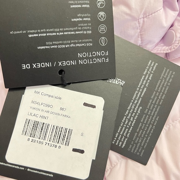 Moose Knuckles Lilac Yukon Air Down Puffer Jacket with Hood - Picture 8 of 16